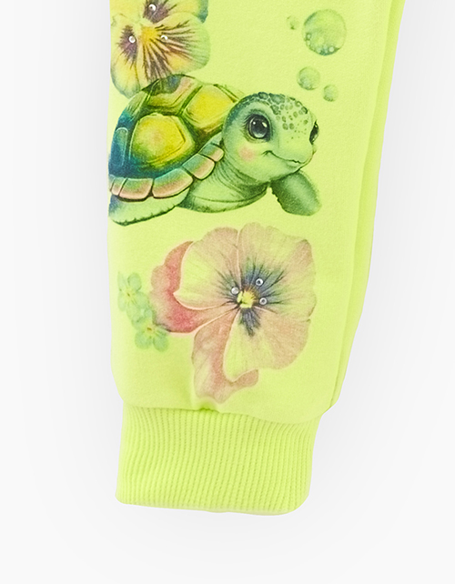 Брюки оттенка кибер лайм для девочки