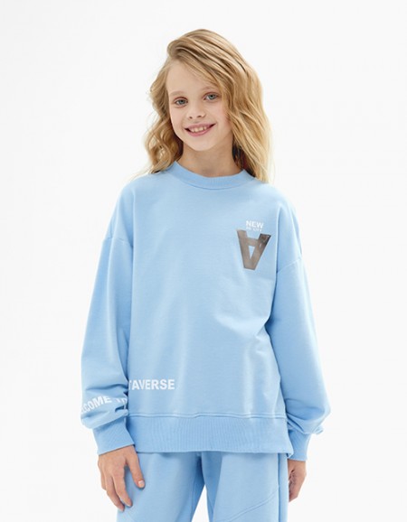 Светло-голубой свитшот для девочки