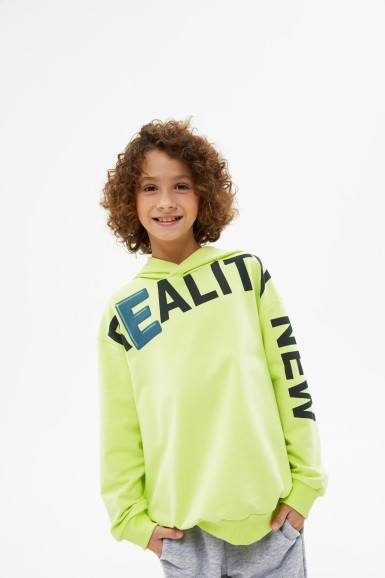 Худи оттенка кибер лайм для мальчика