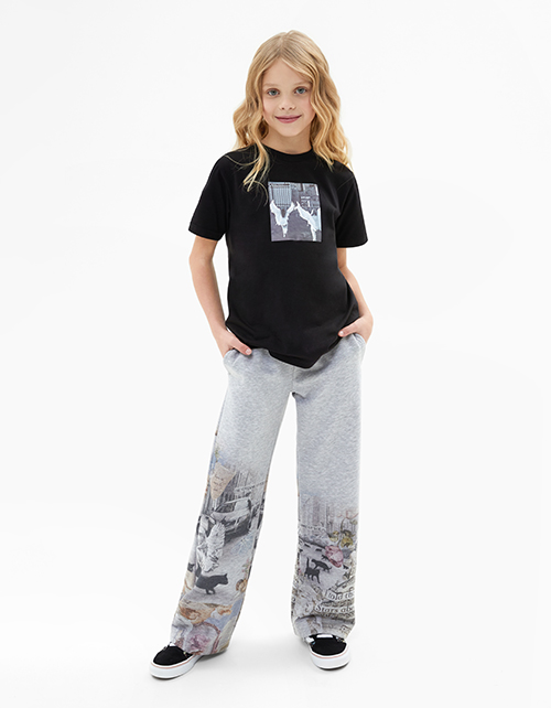 Чёрная футболка для девочки