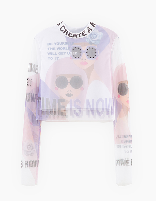 Лонгслив с фантазийным авторским принтом