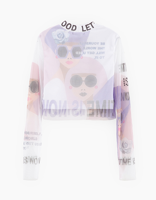 Лонгслив с фантазийным авторским принтом