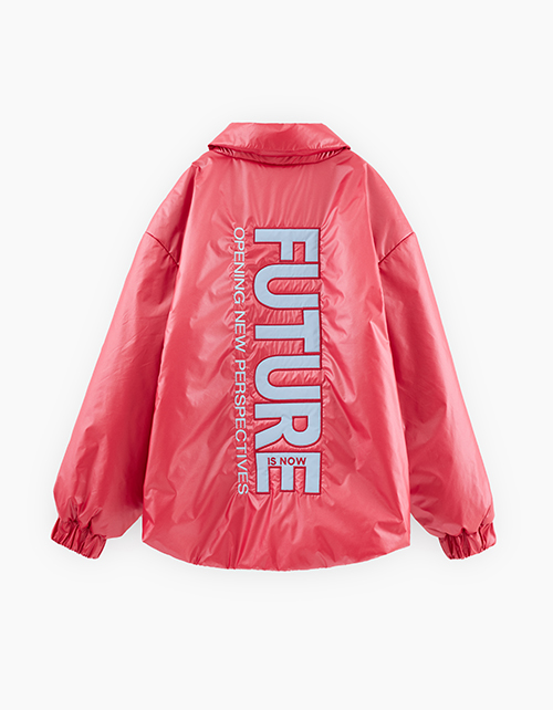 Яркая куртка-рубашка оттенка астропыль для девочки