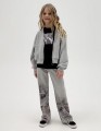 Зип худи с джинсовым капюшоном для девочки