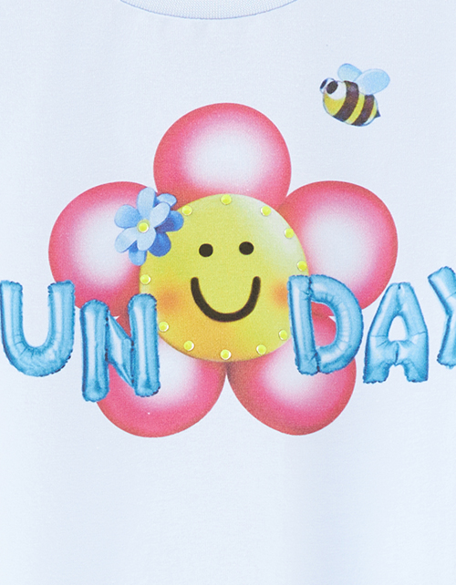 Голубая футболка для девочки