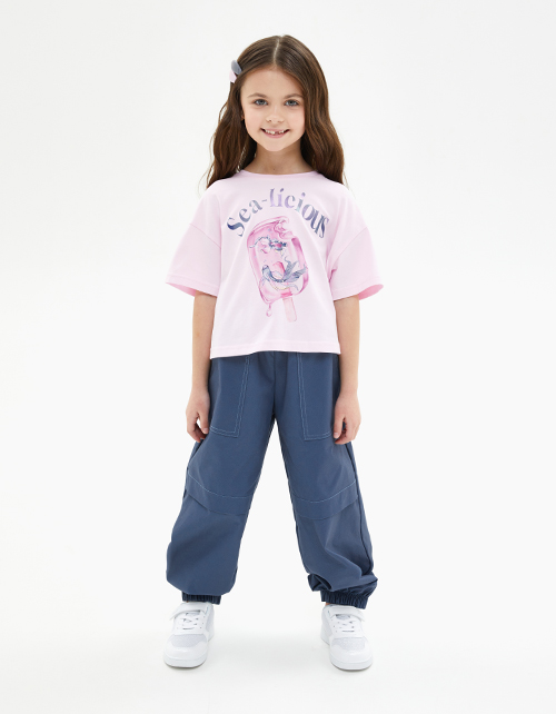 Укороченная футболка для девочки