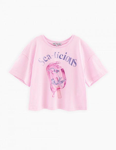 Укороченная футболка для девочки