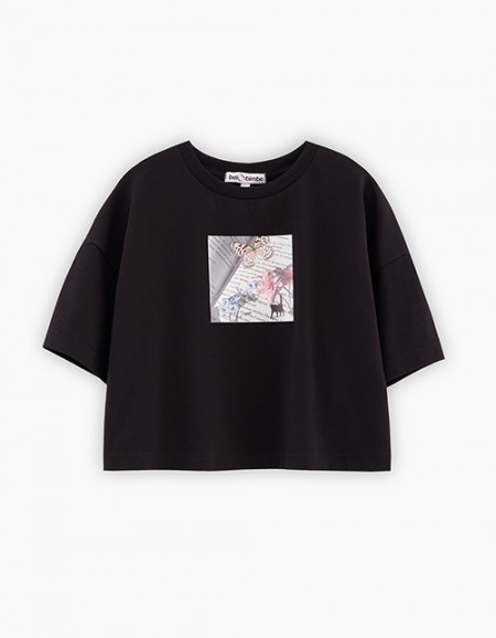 Чёрный кроп-топ для девочки