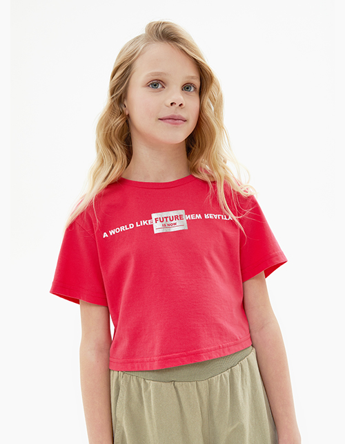 Укороченная футболка для девочки