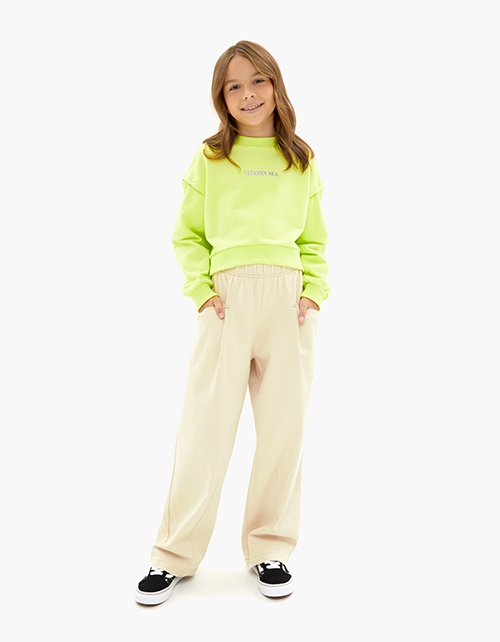 Свитшот в оттенке киберлайм для девочки