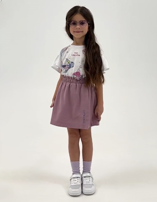 Юбка-шорты пепельно-розового оттенка