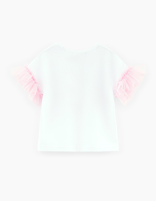 Дизайнерская белая футболка для девочки