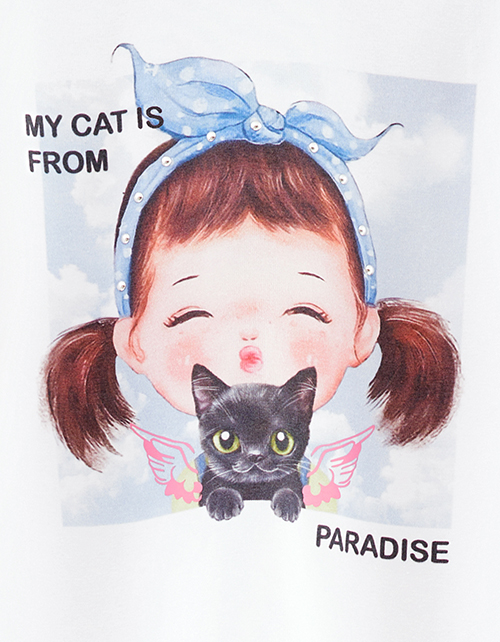 Дизайнерская белая футболка для девочки