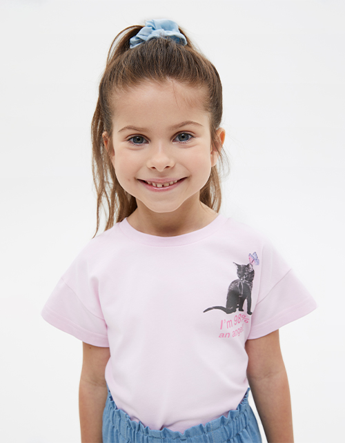 Футболка светло-розового оттенка для девочки