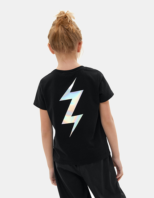 Чёрная нарядная футболка для девочки