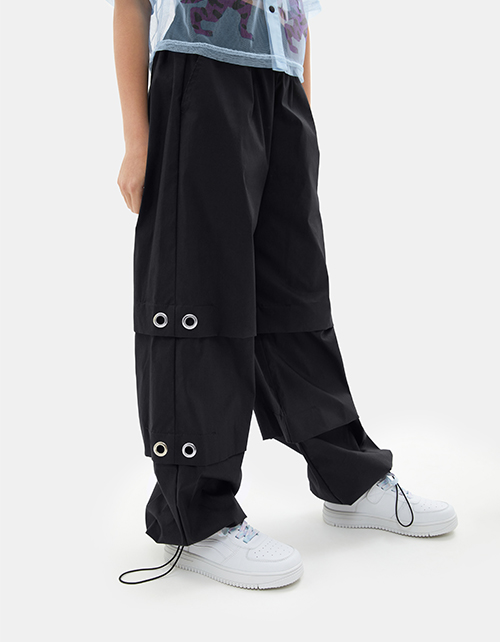 Чёрные брюки-парашюты для девочки