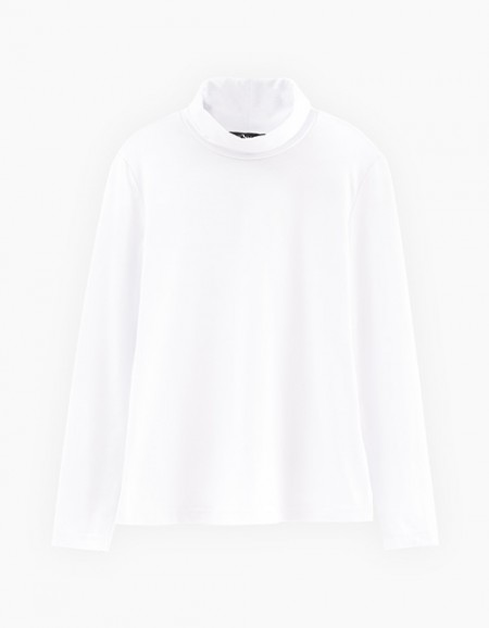 Хлопковая белая водолазка для девочки