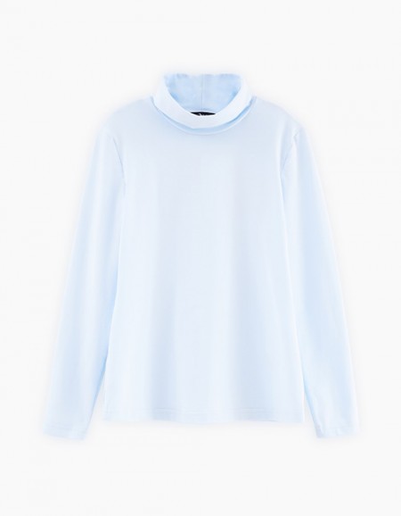 Хлопковая голубая водолазка для девочки Хлопковая голубая водолазка для девочки
