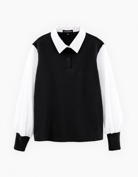 Чёрный джемпер-обманка для девочки