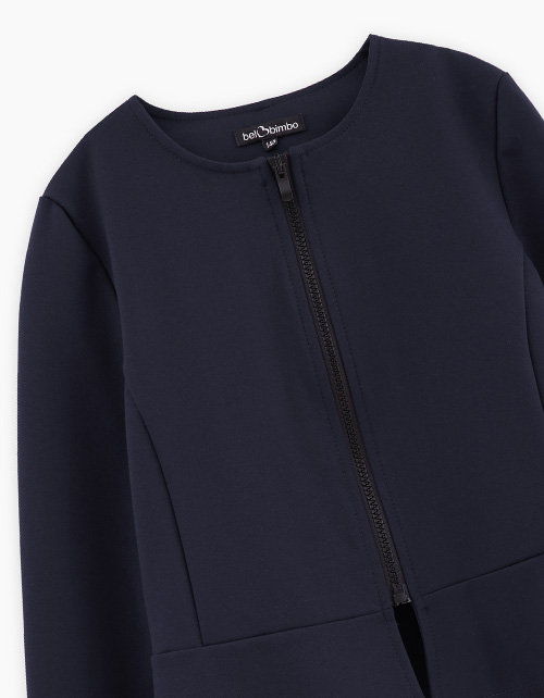 Тёмно-синий жакет приталенный для девочки Тёмно-синий жакет приталенный для девочки