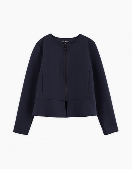 Тёмно-синий жакет приталенный для девочки Тёмно-синий жакет приталенный для девочки