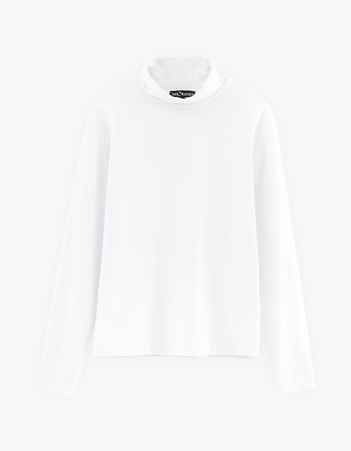 Хлопковая белая водолазка для мальчика