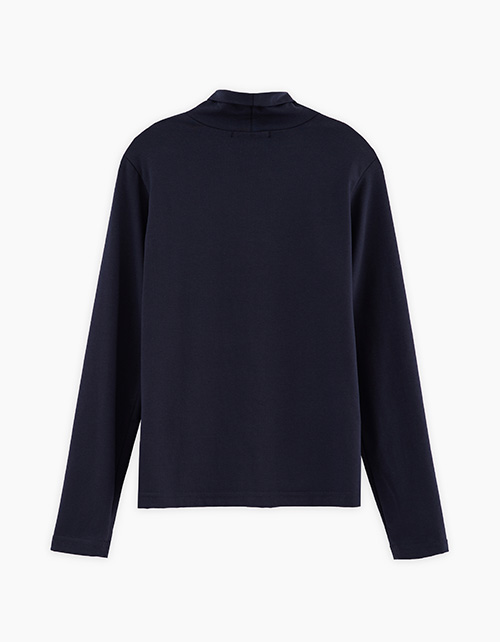 Хлопковая тёмно-синяя водолазка для мальчика