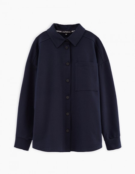 Тёмно-синий жакет-рубашка для девочки Тёмно-синий жакет-рубашка для девочки
