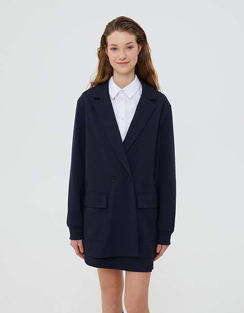 Тёмно-синий школьный жакет для девочки Тёмно-синий школьный жакет для девочки