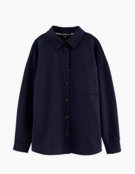 Тёмно-синий жакет-рубашка для девочки Тёмно-синий жакет-рубашка для девочки