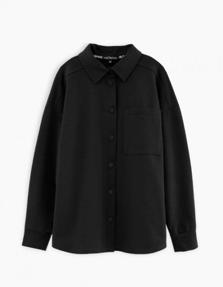 Чёрный жакет-рубашка для девочки Чёрный жакет-рубашка для девочки