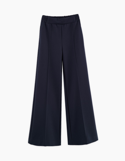 Широкие тёмно-синие брюки для девочки Широкие тёмно-синие брюки для девочки