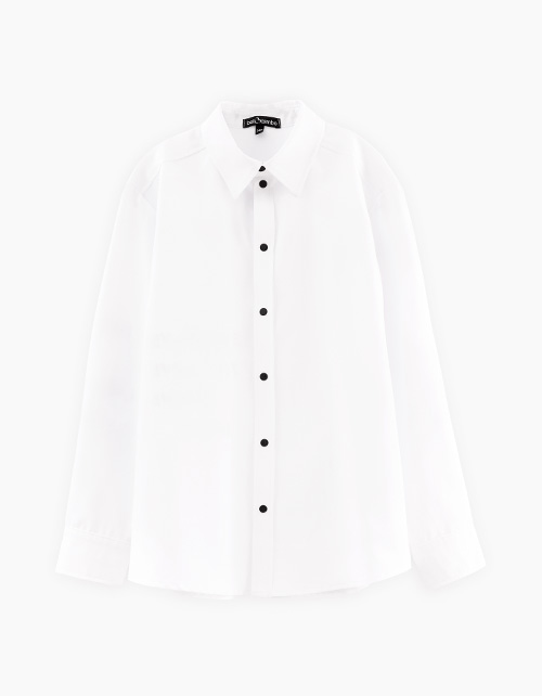 Дизайнерская школьная белая рубашка для мальчика