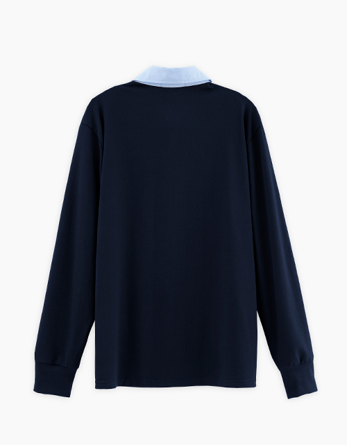 Комбинированная рубашка с длинным рукавом для мальчика