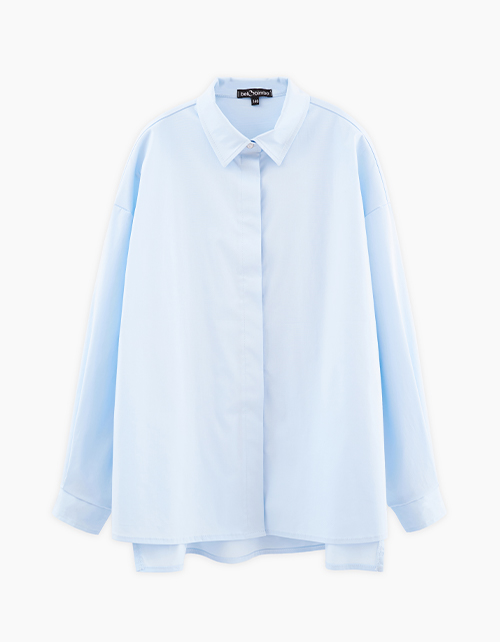 Стильная голубая блузка на кнопках для девочки Стильная голубая блузка на кнопках для девочки