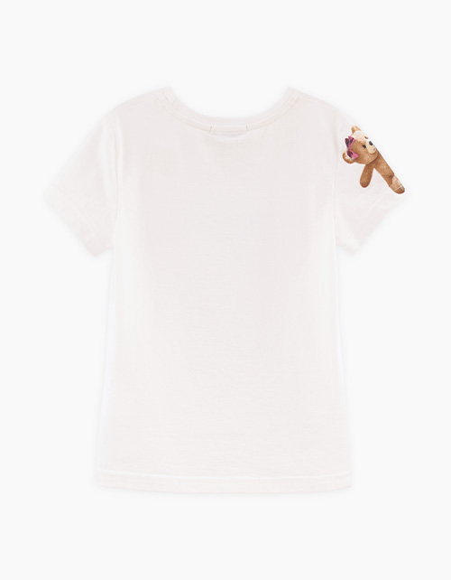 Футболка молочного оттенка для девочки