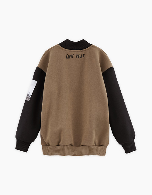 Жакет-бомбер с контрастными рукавами для мальчика