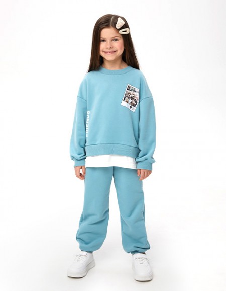 Свитшот с эффектом многослойности для девочки