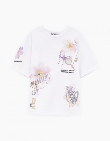 Белая футболка для девочки