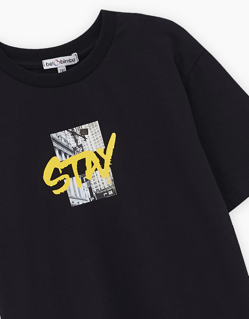 Чёрная футболка для мальчика