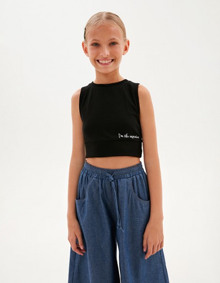 Чёрный топ для девочки