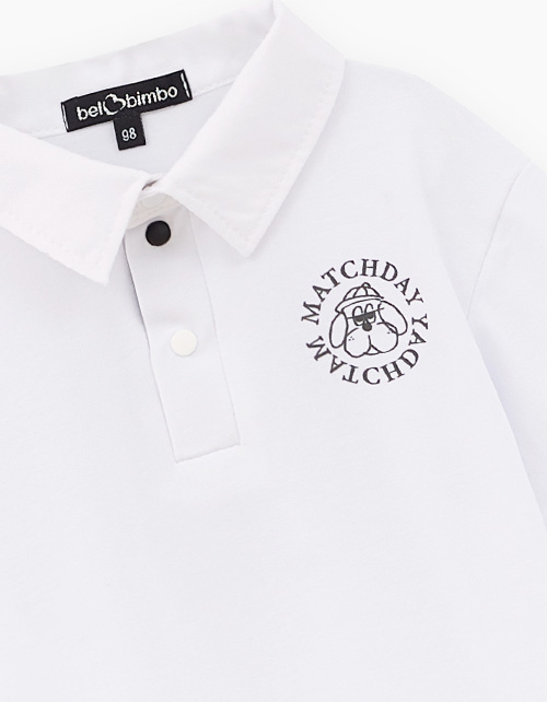 Белая футболка-поло для мальчика