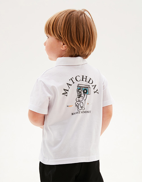 Белая футболка-поло для мальчика