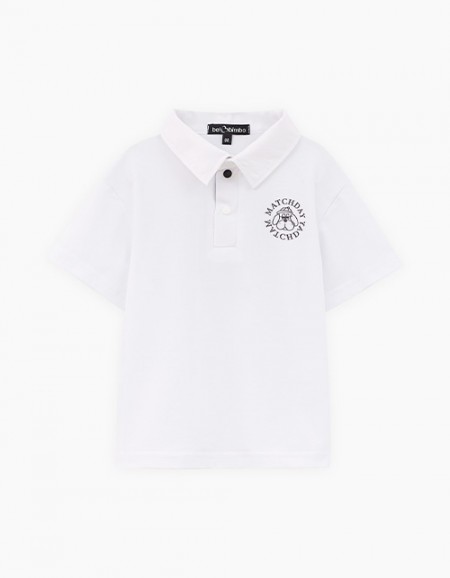 Белая футболка-поло для мальчика