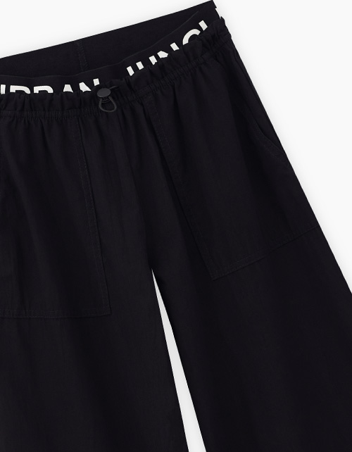 Чёрные широкие брюки для девочки