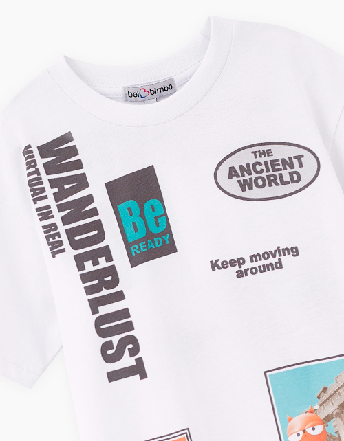 Дизайнерская белая футболка для мальчика