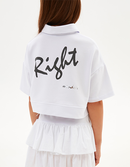 Белый джемпер-поло для девочки