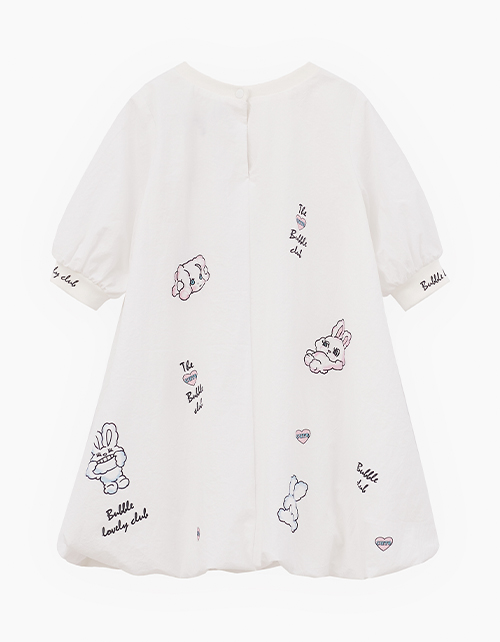 Белое платье-баллон для девочки