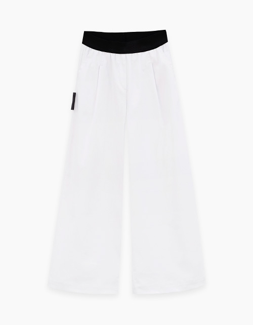 Белые широкие брюки для девочки