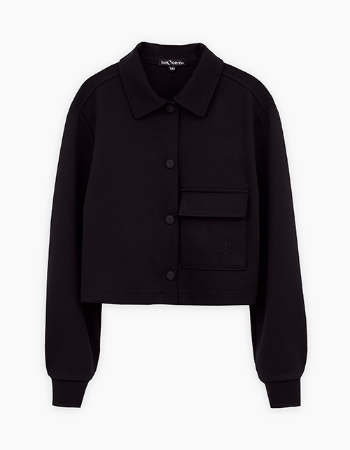 Чёрный укороченный жакет для девочки